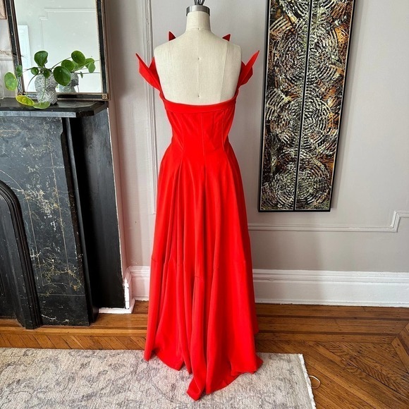 NWT Y2K YOHJI YAMAMOTO Formal Red Silk Gown - Spring Summer 2005 Collection - Picture 9 of 13